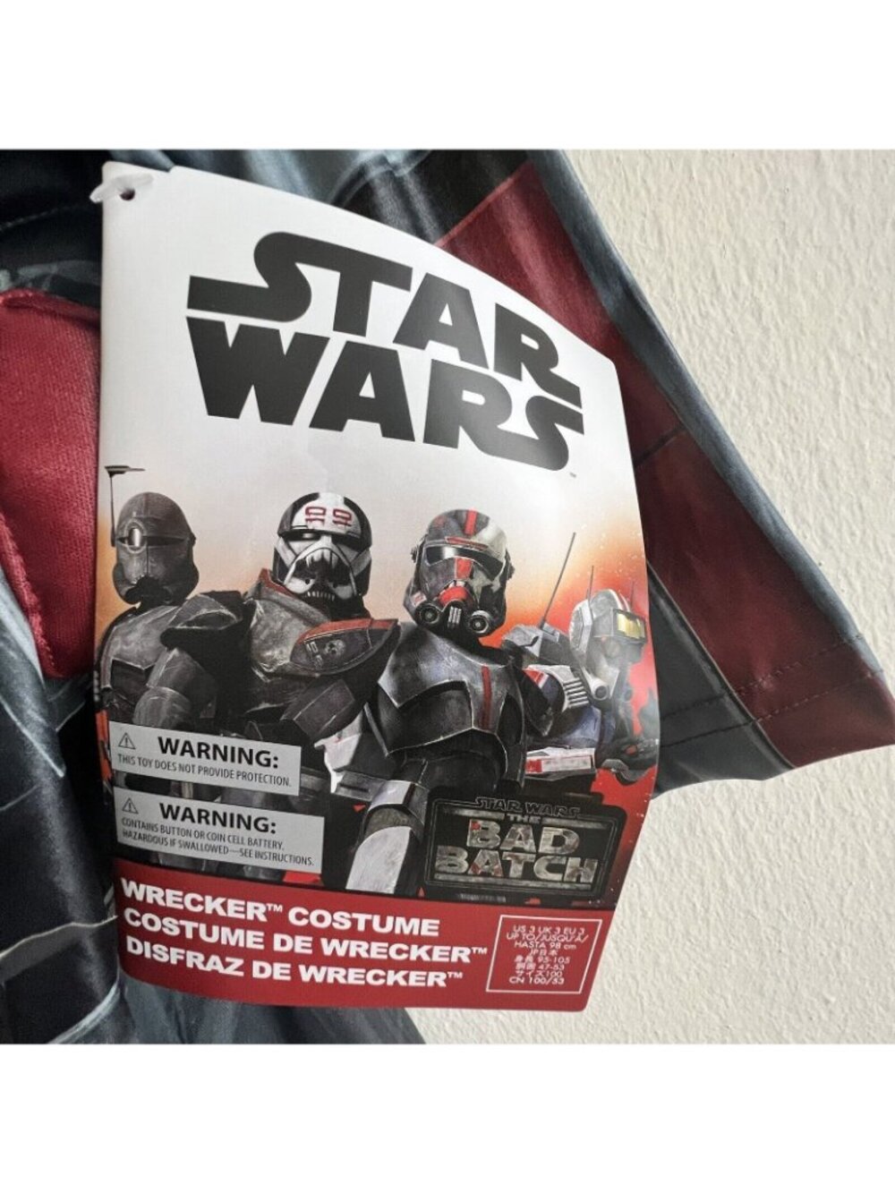 Disney Star Wars The Bad Batch Crosshair Costume Glow-In-The-Dark Mask Kids M - Picture 8 of 8